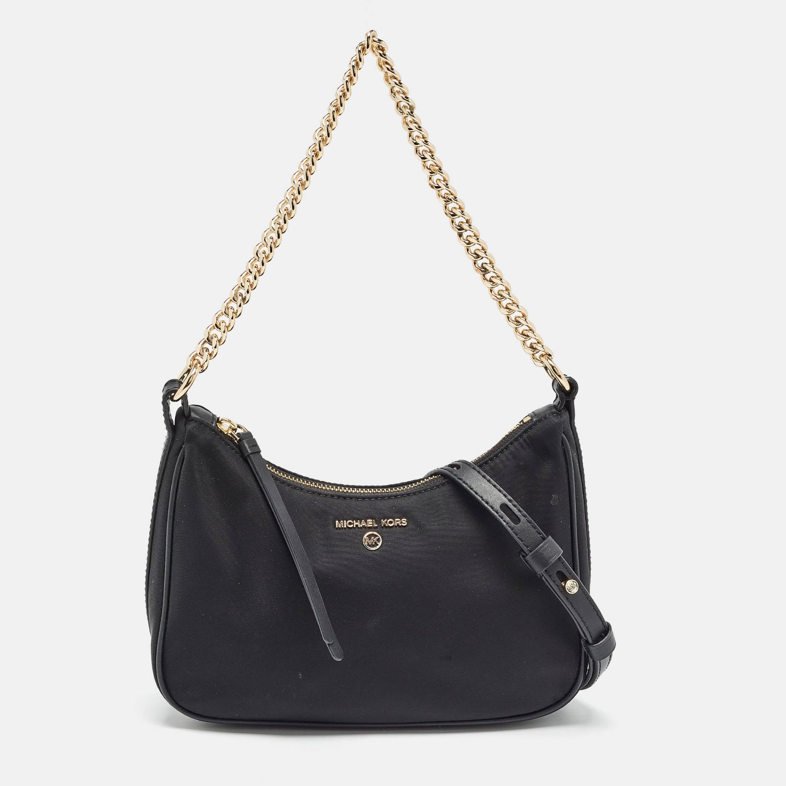 Michael Kors Black Nylon and Leather Gabardine Crossbody Bag