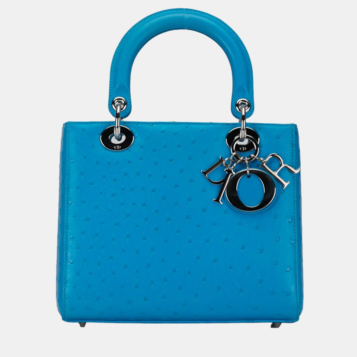 Dior Blue Leather Medium Leather Lady Top Handle Bag