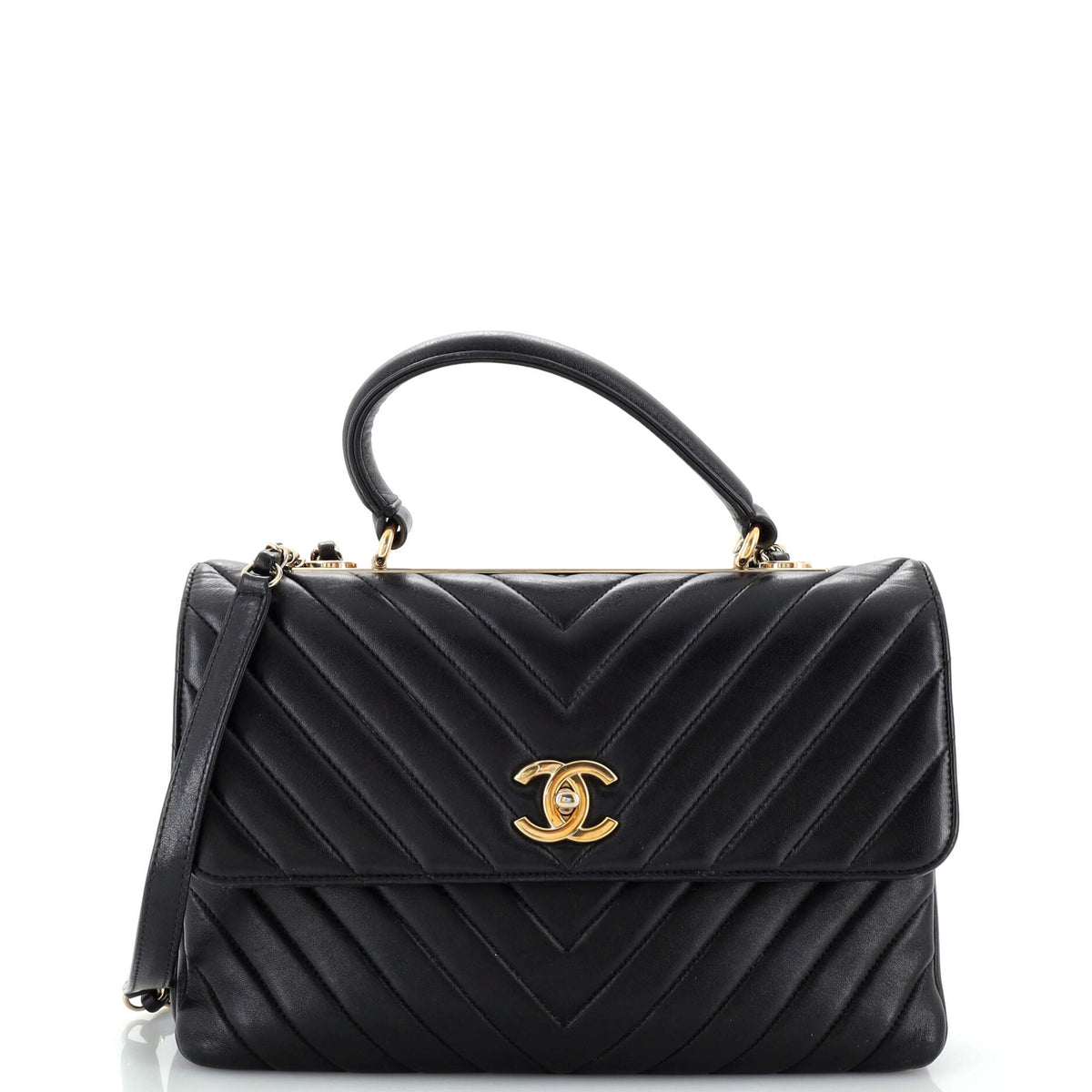 Chanel CHANEL Trendy CC Top Handle Bag Chevron Lambskin Medium