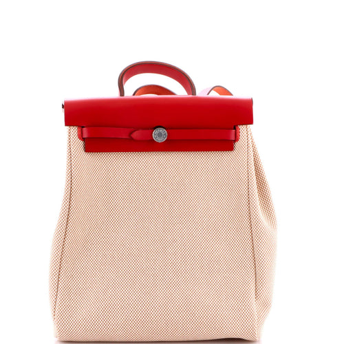 Herbag A Dos Zip Backpack Toile and Leather