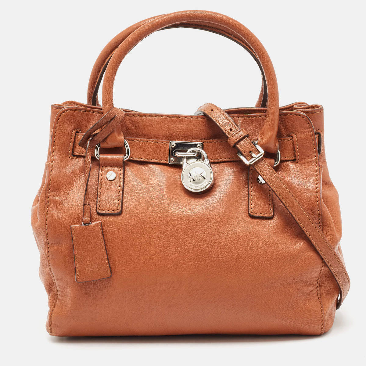 Michael Kors Brown Leather Hamilton North South Tote