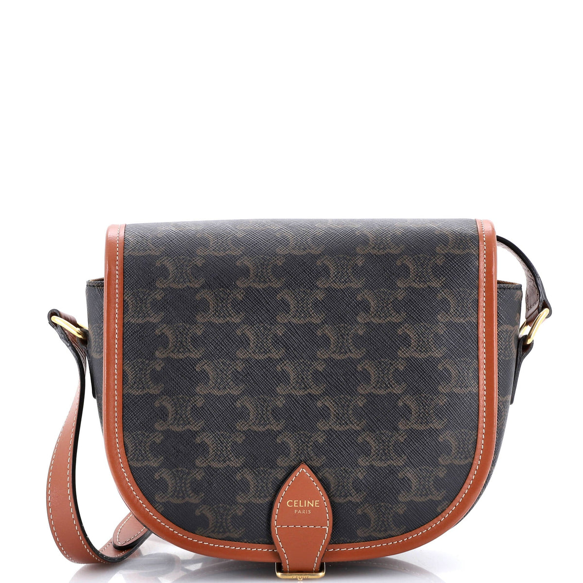 Celine CELINE Folco Bag Triomphe Coated Canvas Medium