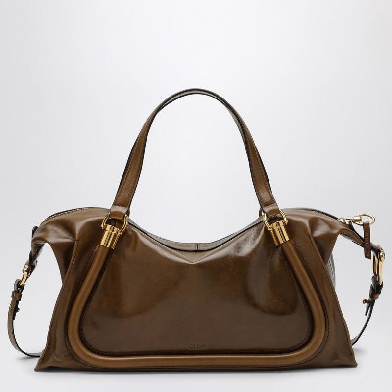 Chloé Women's Paraty 24 Bag In Shiny Bronze-Brown Leather | CHC24AS750N82