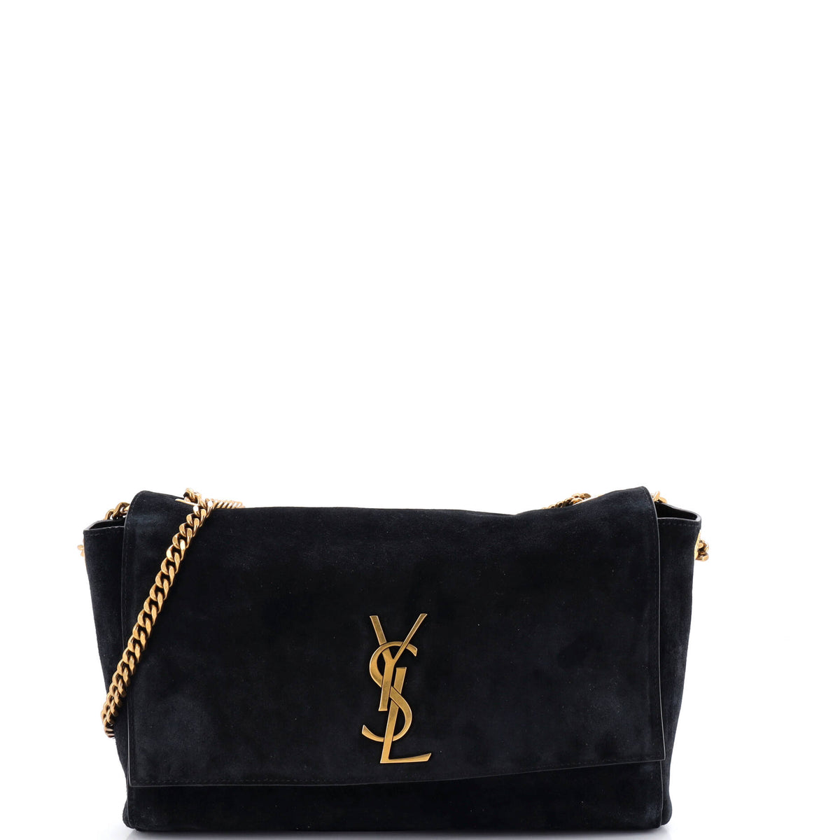 Saint Laurent Classic Monogram Reversible Shoulder Bag Suede and Leather Medium