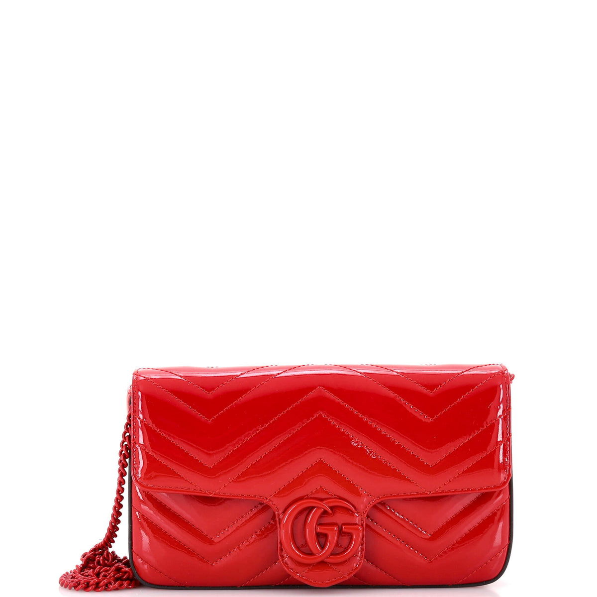 Gucci GUCCI GG Marmont Flap Bag Matelasse Patent Mini