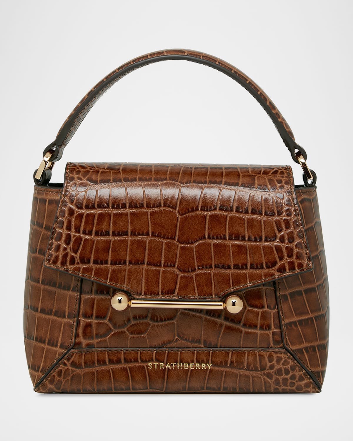 Boss Mosaic Nano Croc Leather Top-Handle Bag