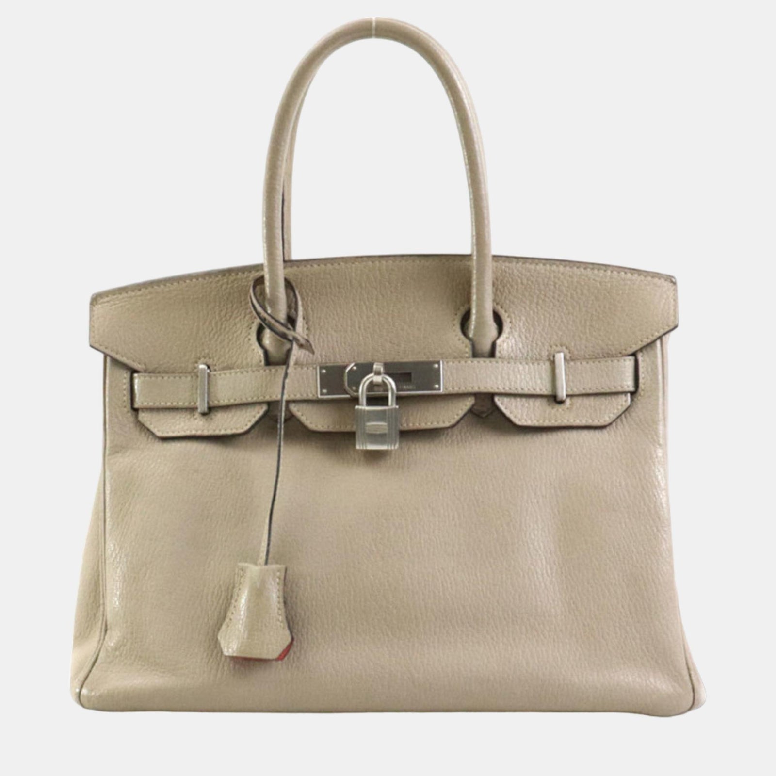 Herm?s Sac à main Commande personnelle Birkin 30 Chevre Misor Estimé Tourtière Gris x Flamingo Silver Dames