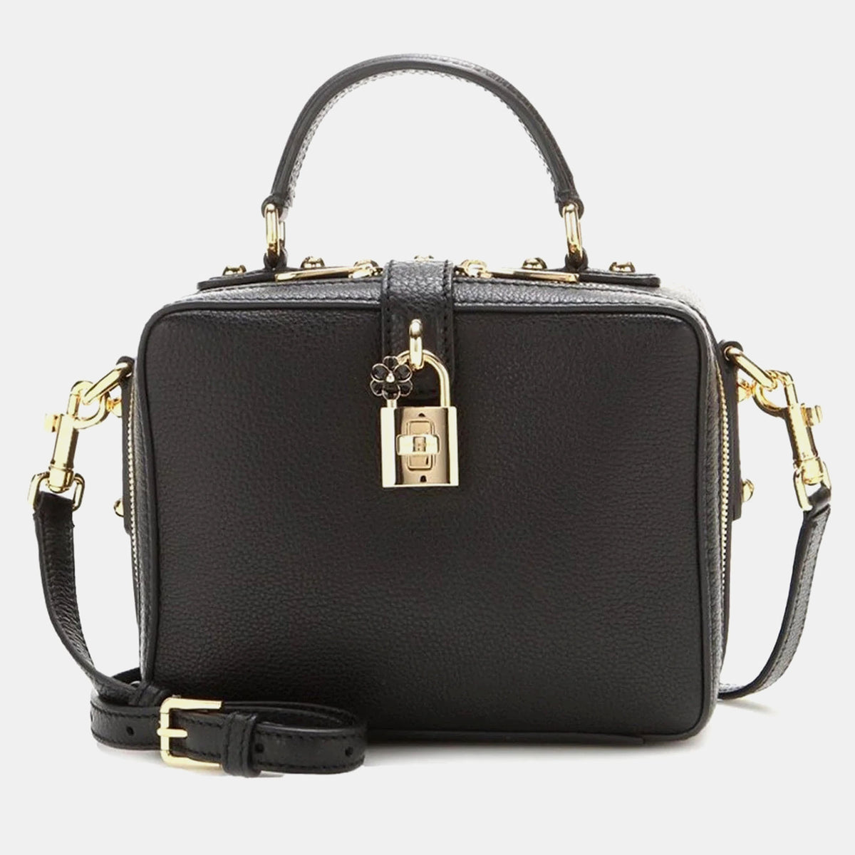 Dolce & Gabbana Black Leather Mini Welcome Handbag