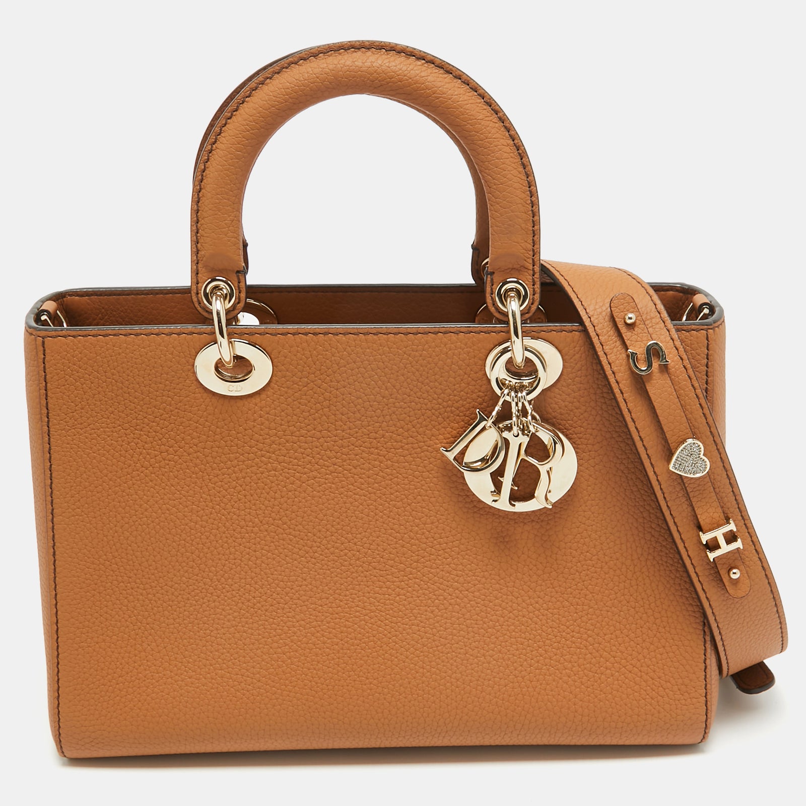 Dior Brandy Leather Medium Lady D-Sire My ABCTote