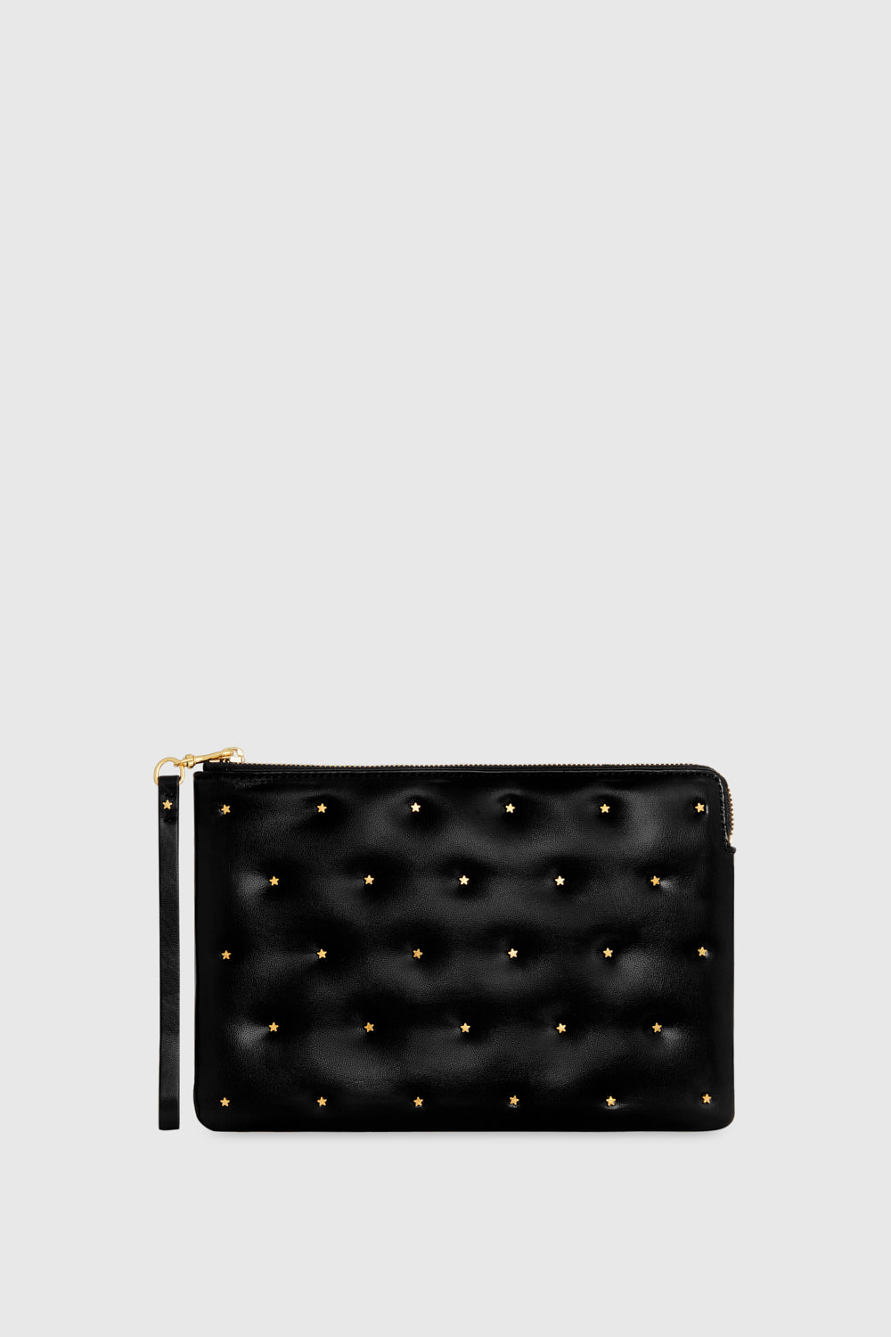 Rebecca Minkoff Star Studded Wristlet Bag In Black/Antique Brass