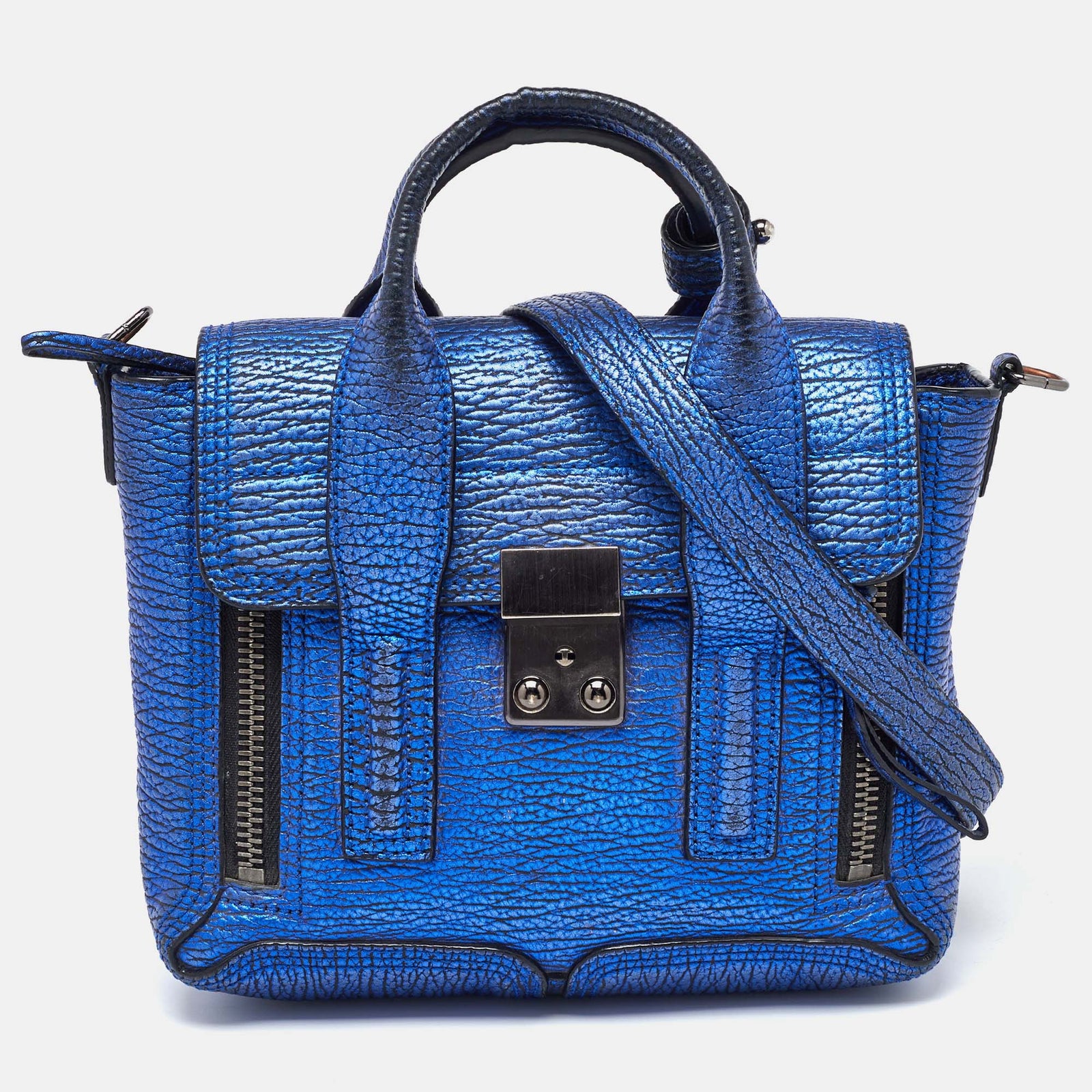 3.1 Phillip Lim Blue Leather Mini Pashli Satchel