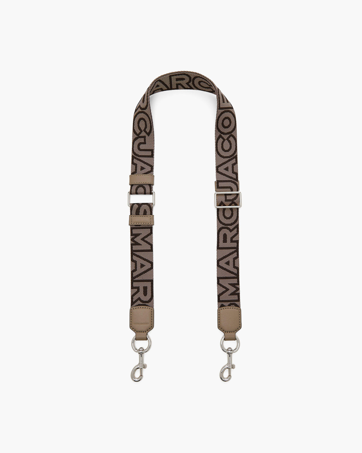 Marc Jacobs The Thin Outline Logo Webbing Strap in Cement Multi