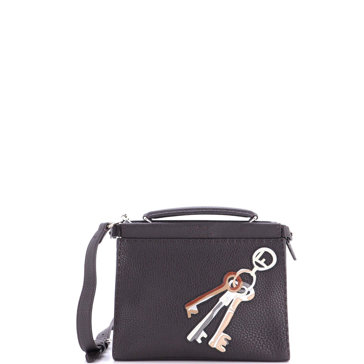 Fendi FENDI Selleria Peekaboo Fit Bag Leather with Applique Mini