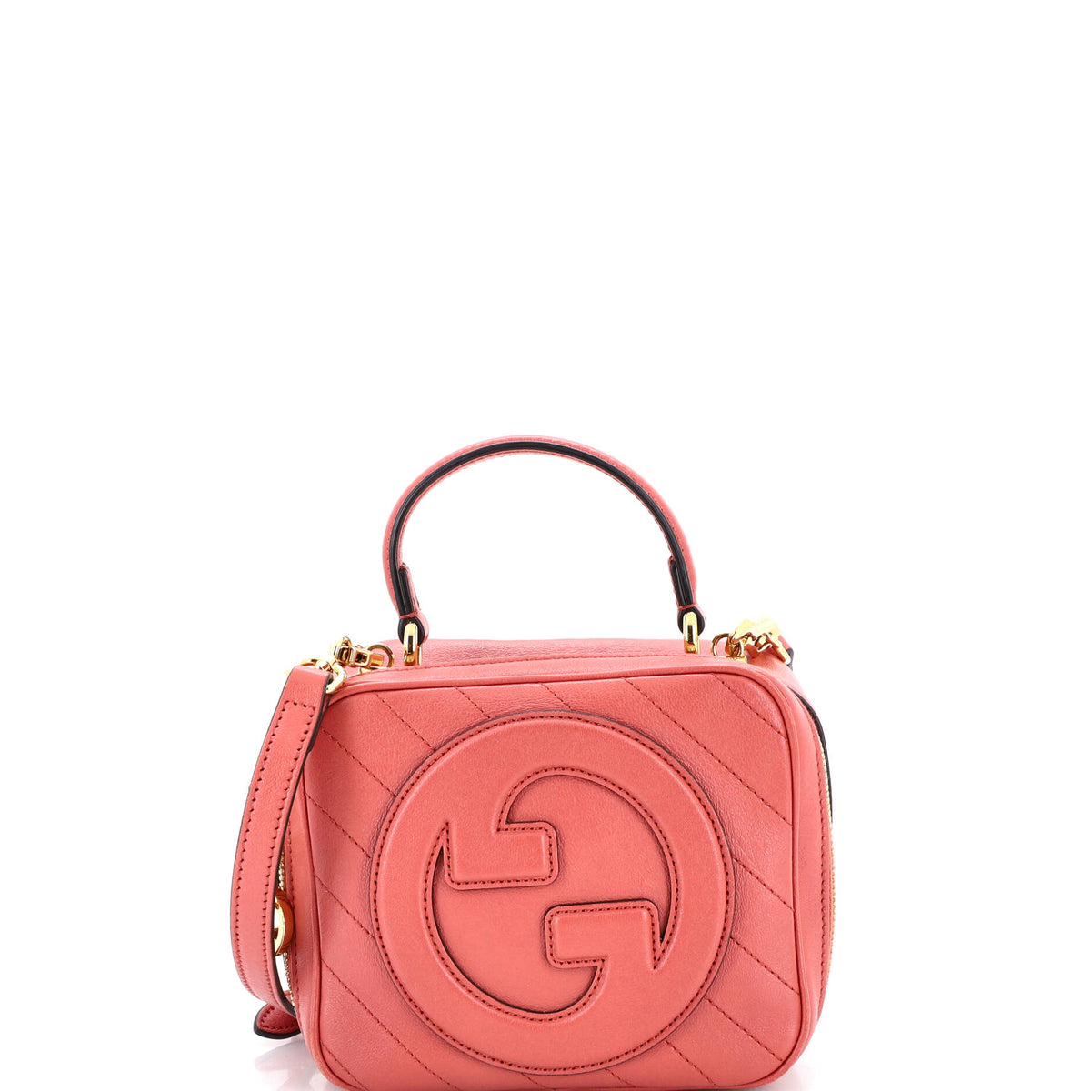 Gucci GUCCI Blondie NM Top Handle Shoulder Bag Diagonal Quilted Leather