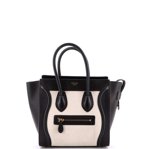 CELINE Bicolor Luggage Bag Leather Micro