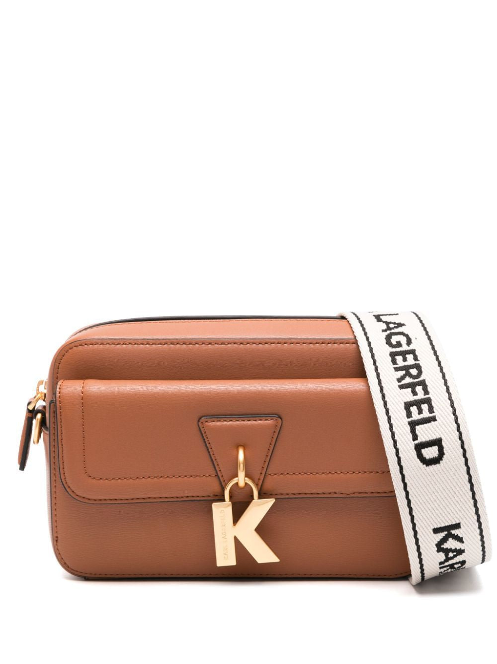 Karl Lagerfeld Women's K Lock Camera Bag in A774 Sudan Brow | 245W3047 Color A774 Color SUDAN Color BROW