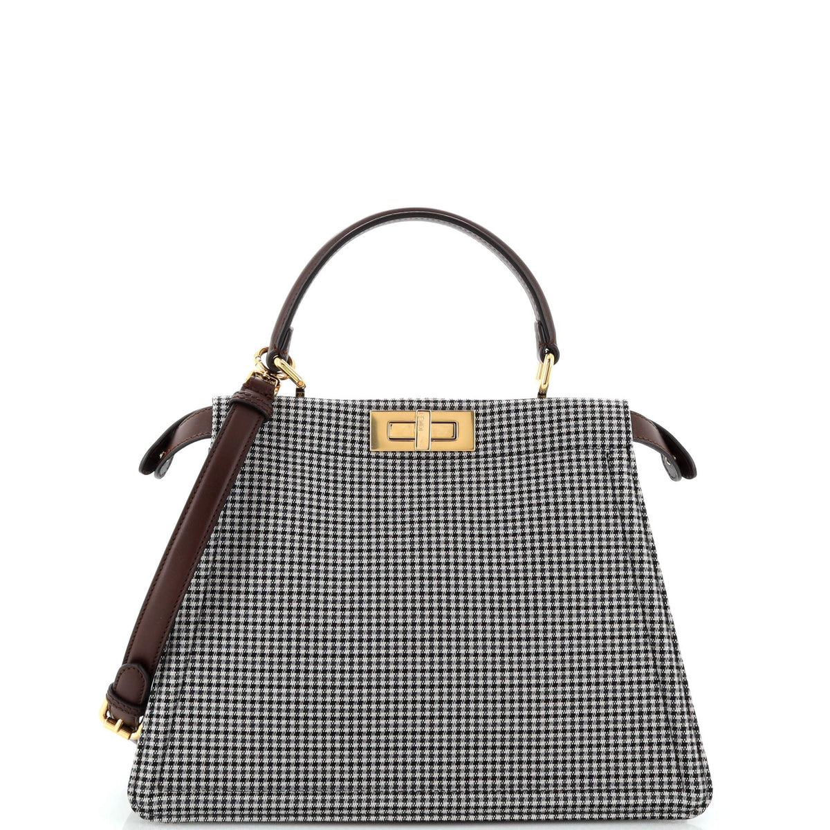 Fendi FENDI Peekaboo ISeeU Bag Houndstooth Wool Medium