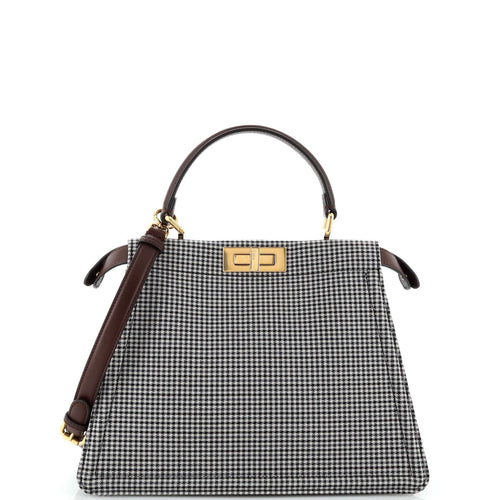 FENDI Peekaboo ISeeU Bag Houndstooth Wool Medium