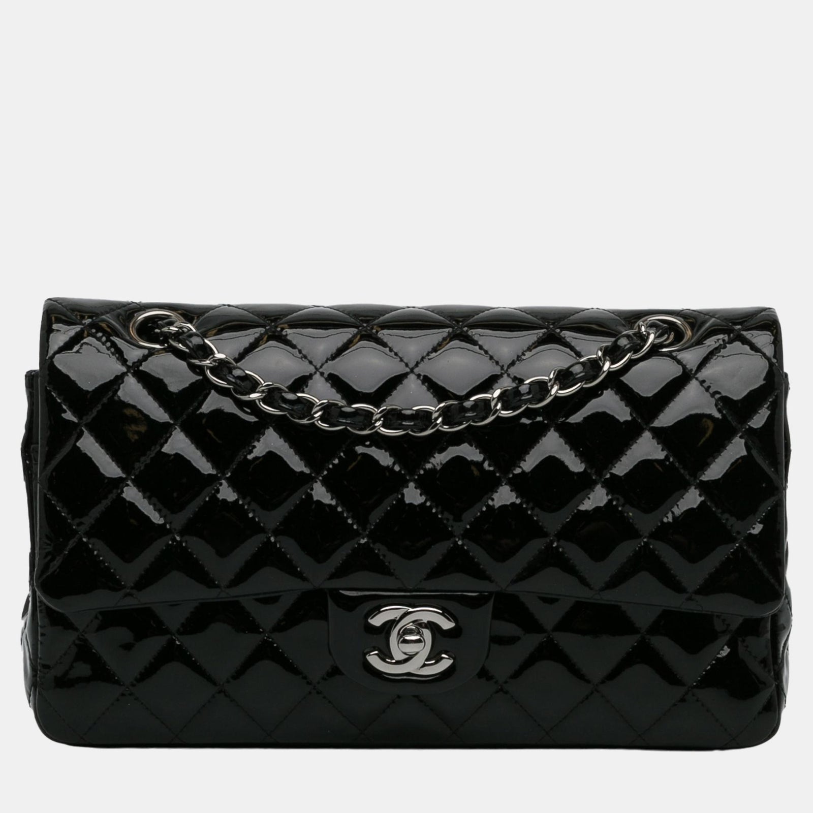 Chanel Black Medium Classic Patent Double Flap