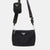 Black Nylon Leather Tessuto Shoulder Bag With Pouch