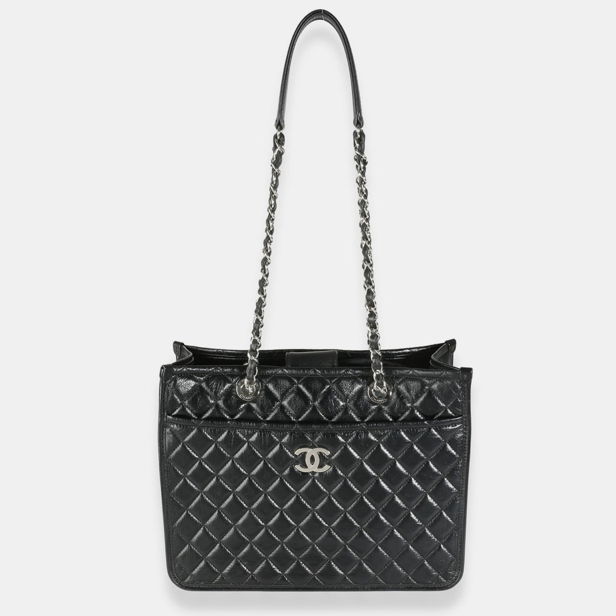 Chanel Black Quilted Aged Calfskin Urban Companion Shopper Tote Bag