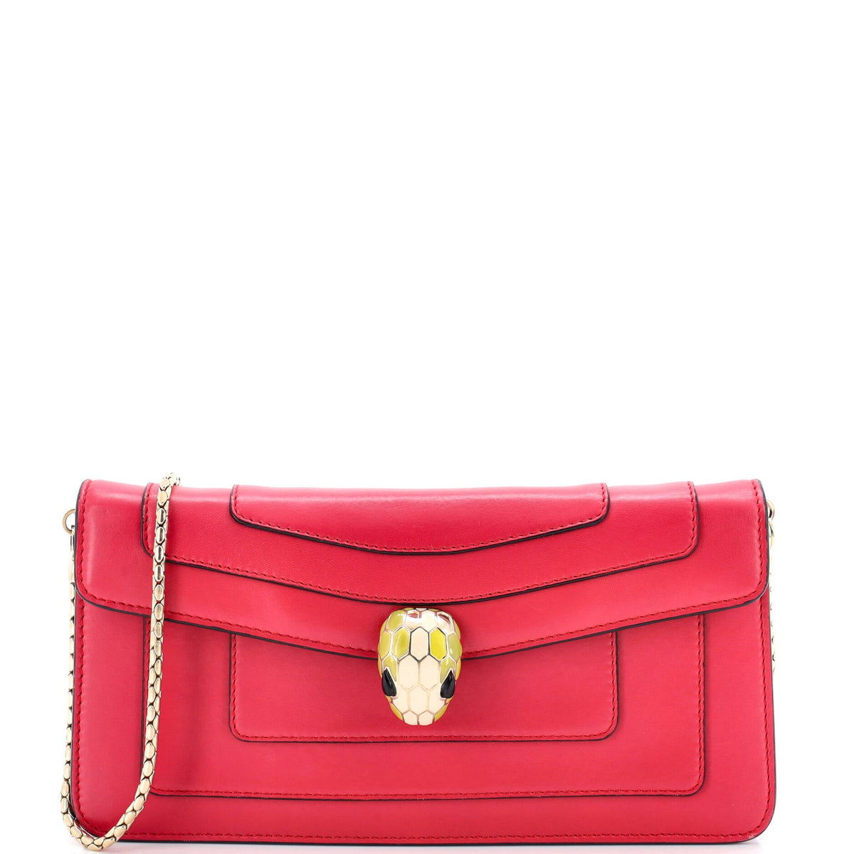 Bvlgari BVLGARI Serpenti Forever Chain Clutch Leather