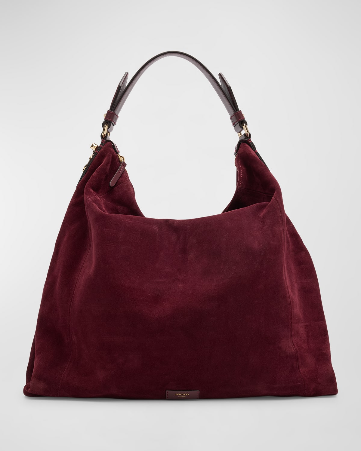 Jimmy Choo Ana Zip Suede Hobo Bag