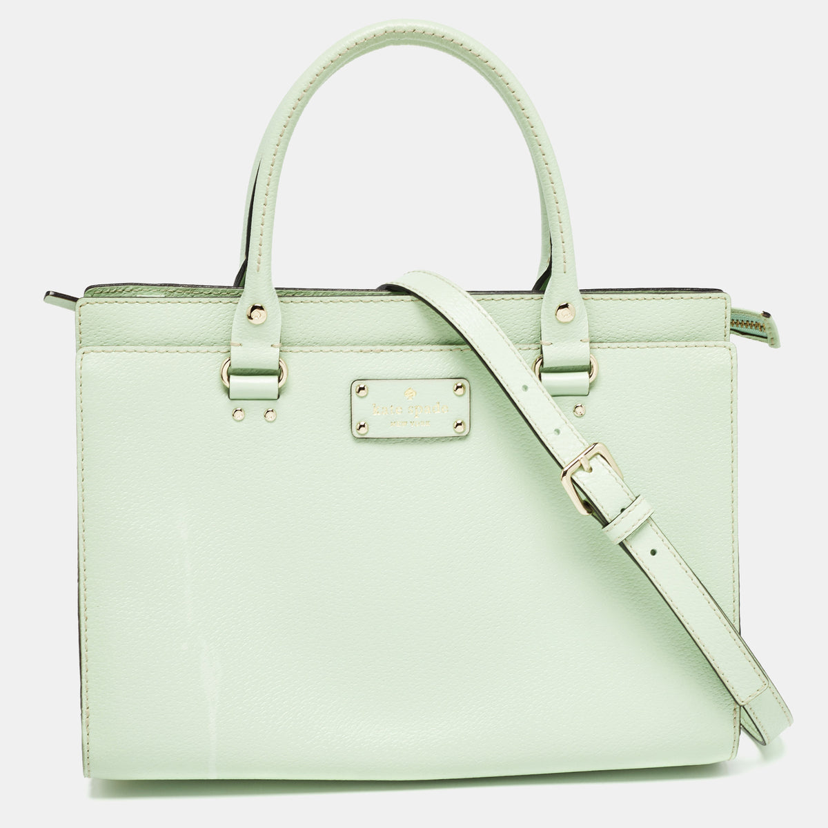 Kate Spade Mint Mojito Leather Wellesley Satchel