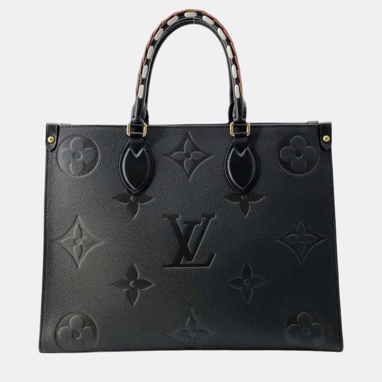 Louis Vuitton Schwarze Empreinte On the Go MM Tragetasche mit Monogramm