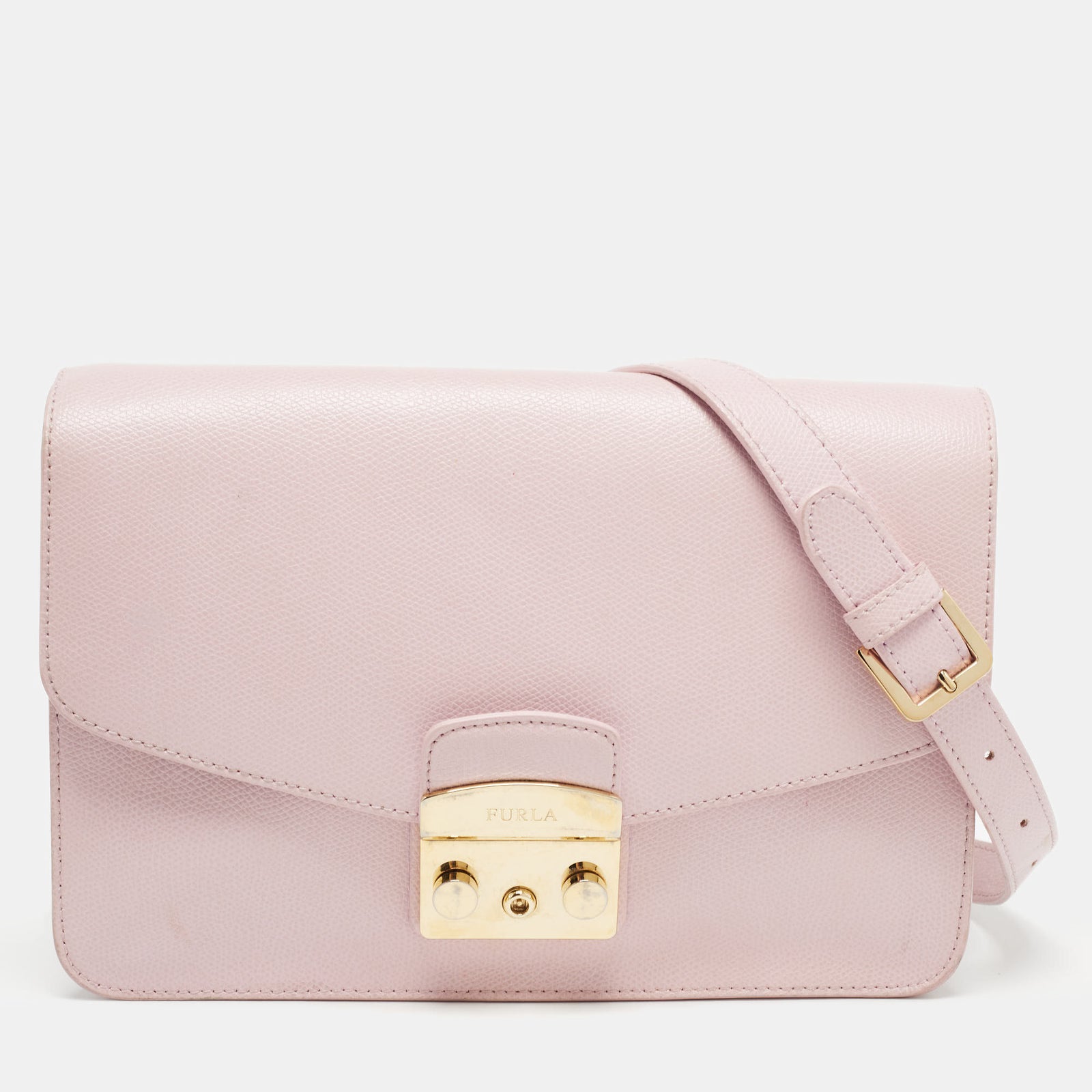 Furla Pink Leather Metropolis Shoulder Bag