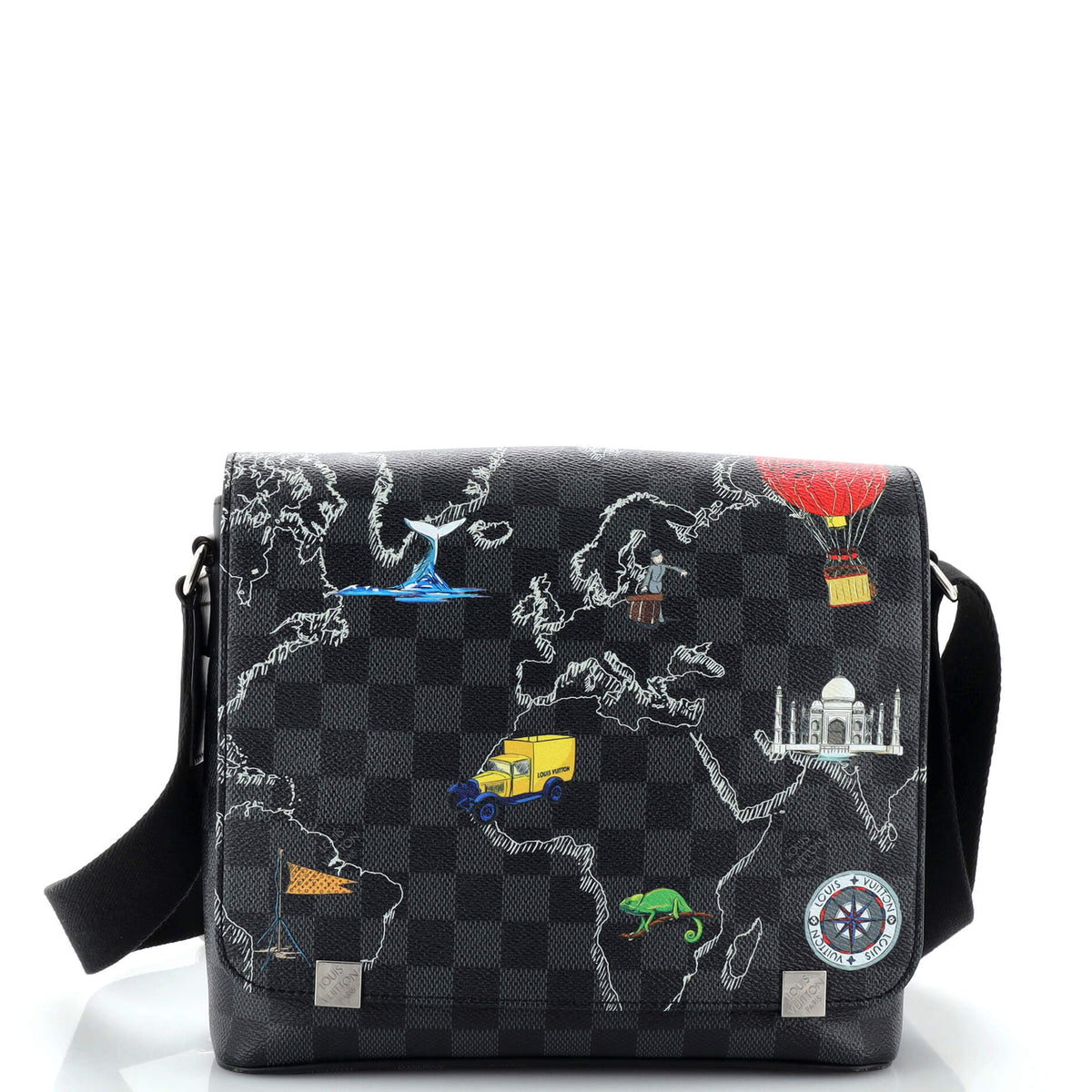 Louis Vuitton District NM Messenger Bag Limited Edition Renaissance Map Damier Graphite PM