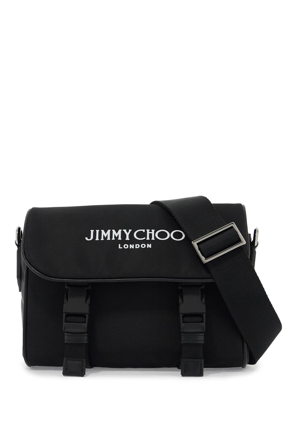 Jimmy Choo Men's Eli Nylon Crossbody Bag in Nero | ELIDNH