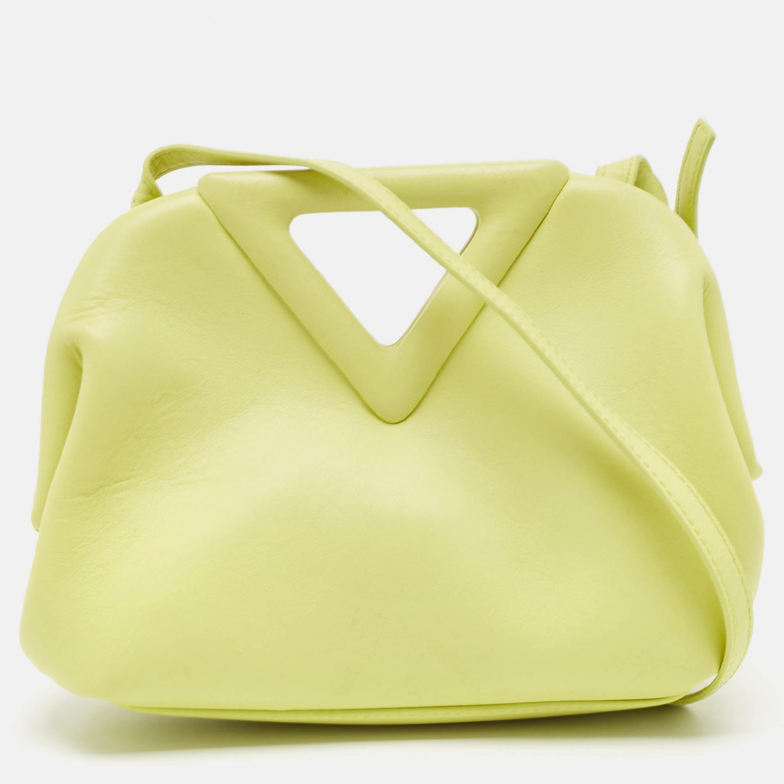 Bottega Veneta Yellow Leather Small Point Shoulder Bag