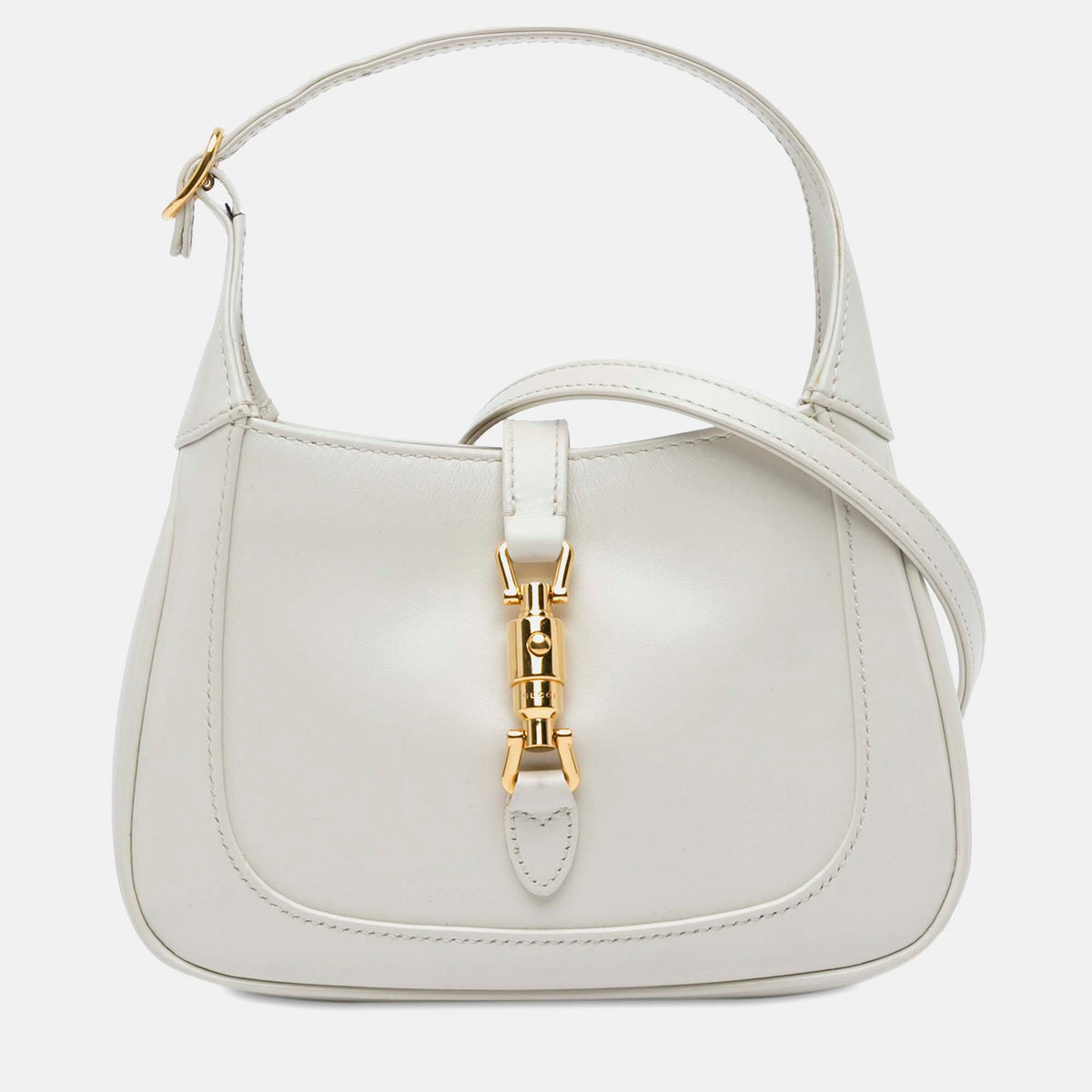 Gucci White Leather Mini Jackie 1961 Shoulder Bag