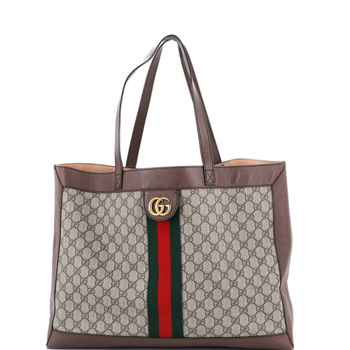 GUCCI Disney Three Little Pigs Ophidia Soft Open Tote GG Coated Canvas East West