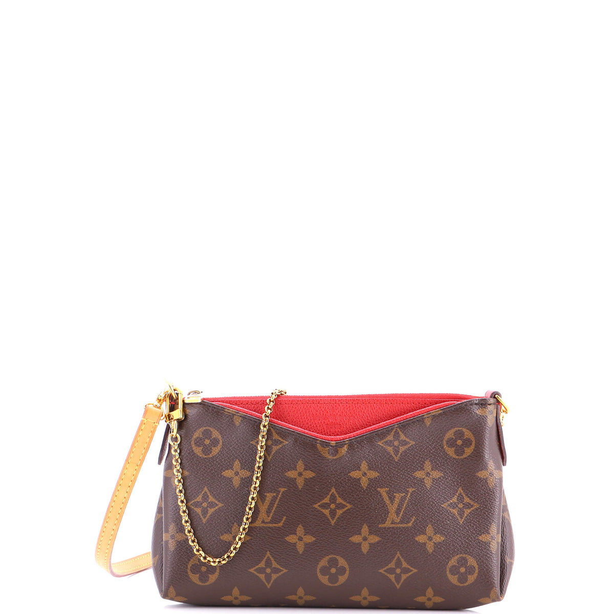 Louis Vuitton Pallas Clutch Monogram Canvas with Leather