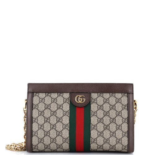 GUCCI Ophidia Chain Shoulder Bag GG Coated Canvas Small