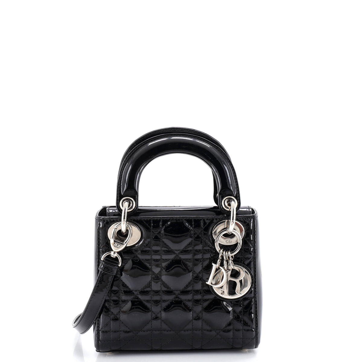 Christian Dior Lady Dior Bag Cannage Quilt Patent Mini