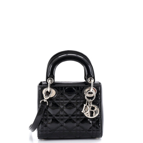 Lady Dior Bag Cannage Quilt Patent Mini