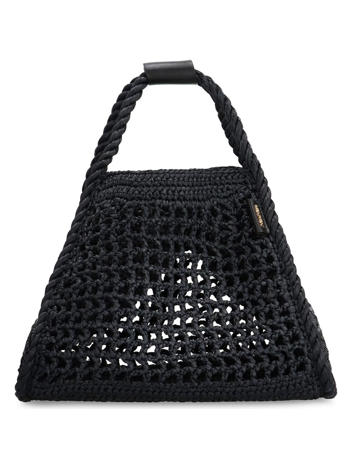 Max Mara Women's Marine Raffia Handbag in Black | BASKETMARINES2414511132600 Color 001