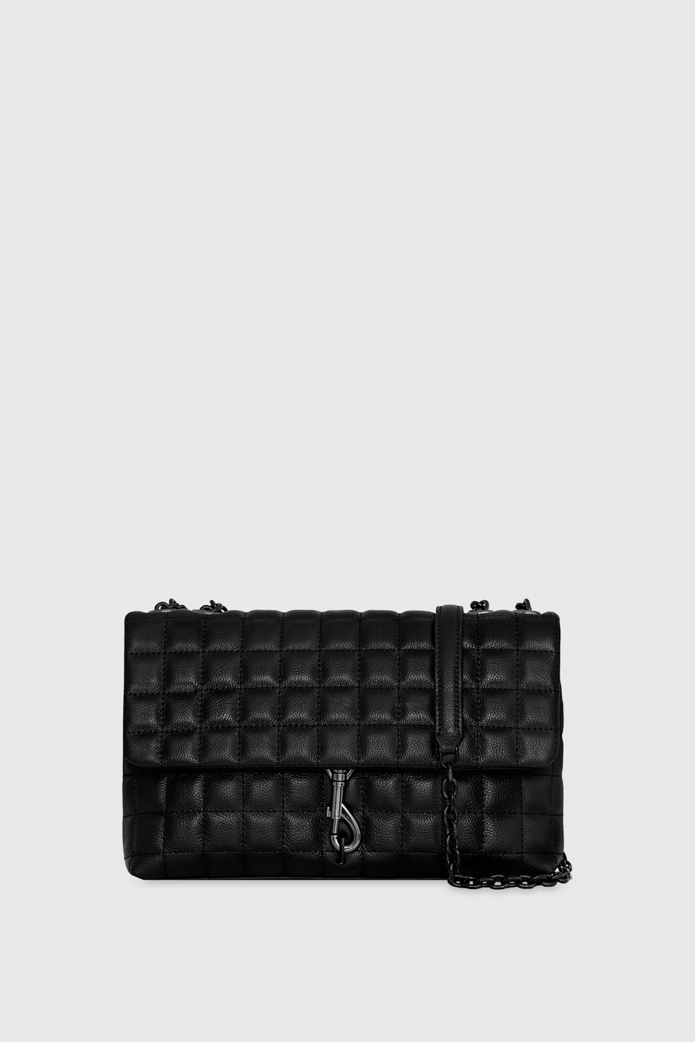 Rebecca Minkoff Edie Medium Crossbody With Square Quilt Bag In Black