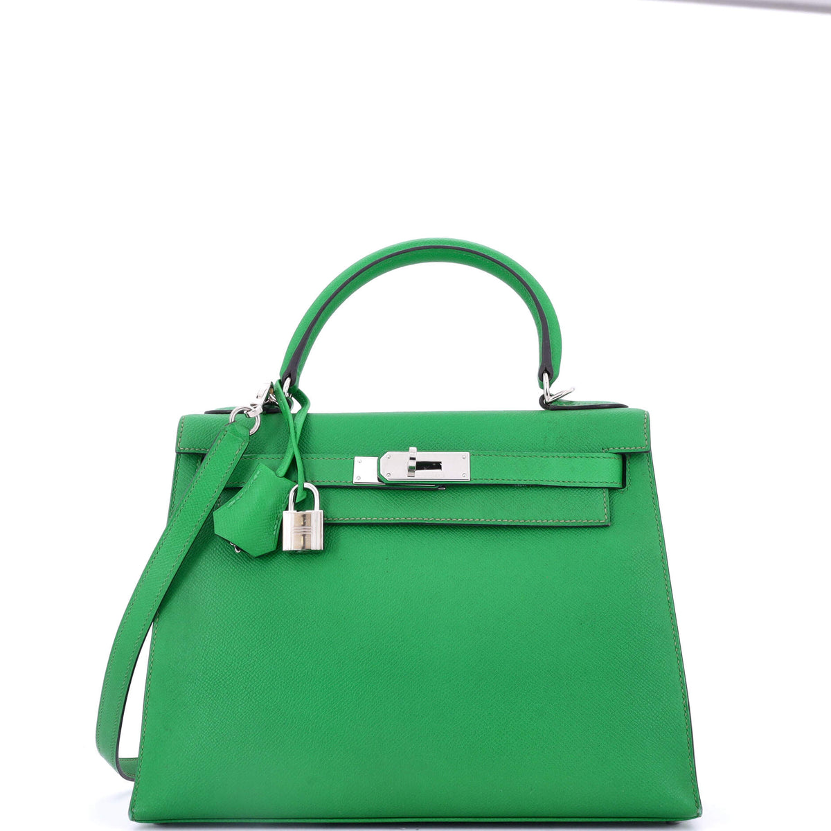 Herm?s Kelly Handbag Bamboo Epsom with Palladium Hardware 28