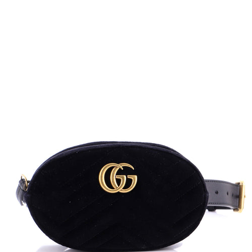 GUCCI GG Marmont Belt Bag Matelasse Velvet