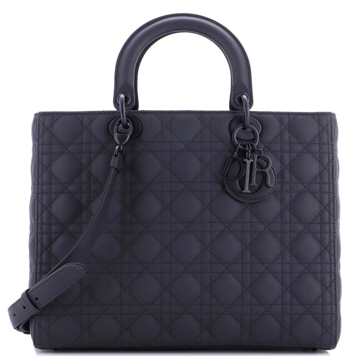 Christian Dior Ultra Matte Lady Dior Bag Cannage Quilt Calfskin Large