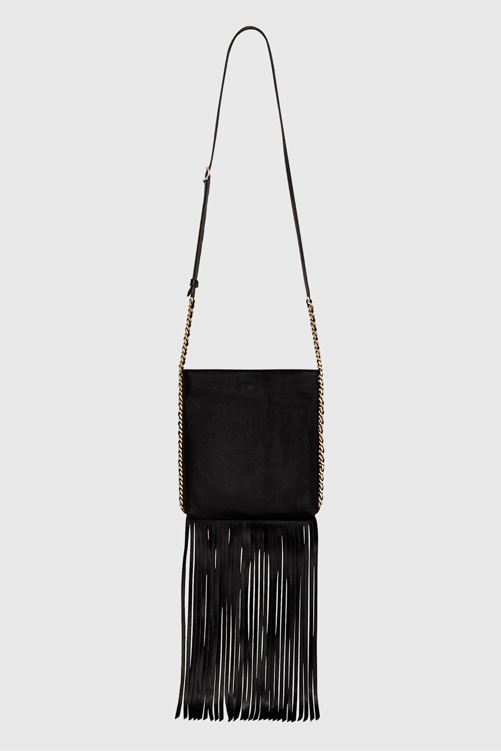Rebecca Minkoff Carly North South Fringe Crossbody Bag In Black