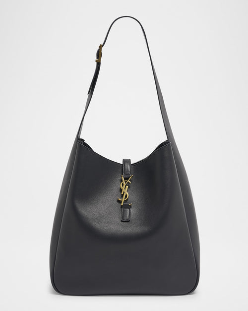 Le 5 A 7 Large Shoulder Hobo Bag in Smooth Leather
