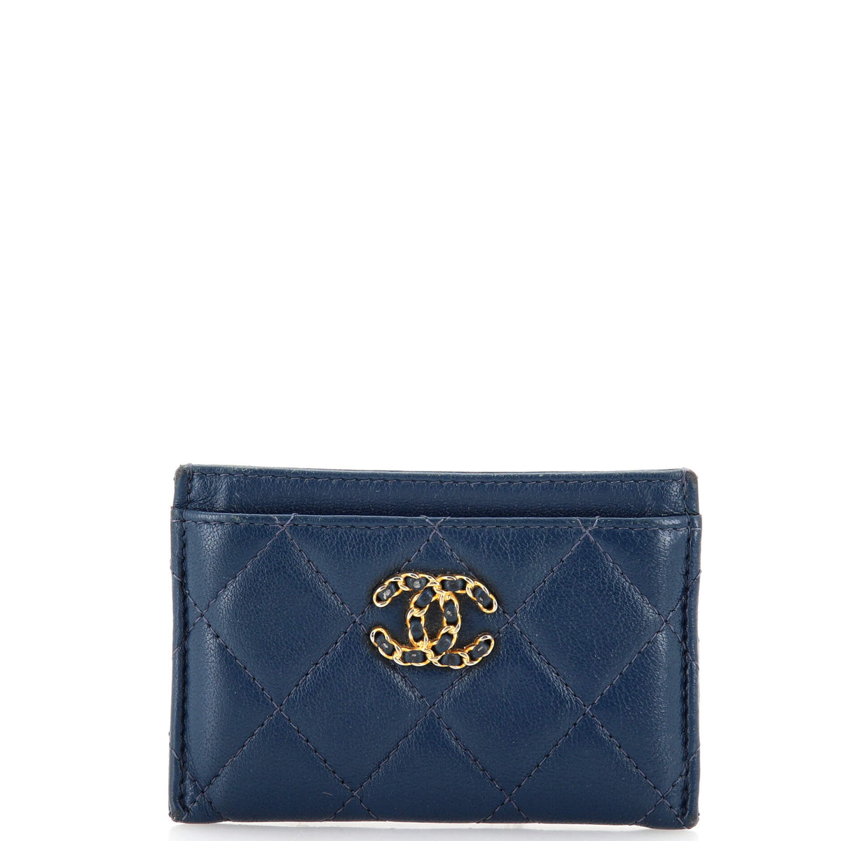 Chanel CHANEL 19 Card Holder Quilted Leather