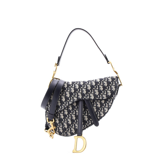 Saddle Handbag with Strap Oblique Canvas Medium