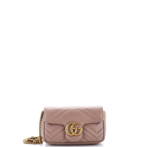 GUCCI GG Marmont Flap Bag Matelasse Leather Super Mini