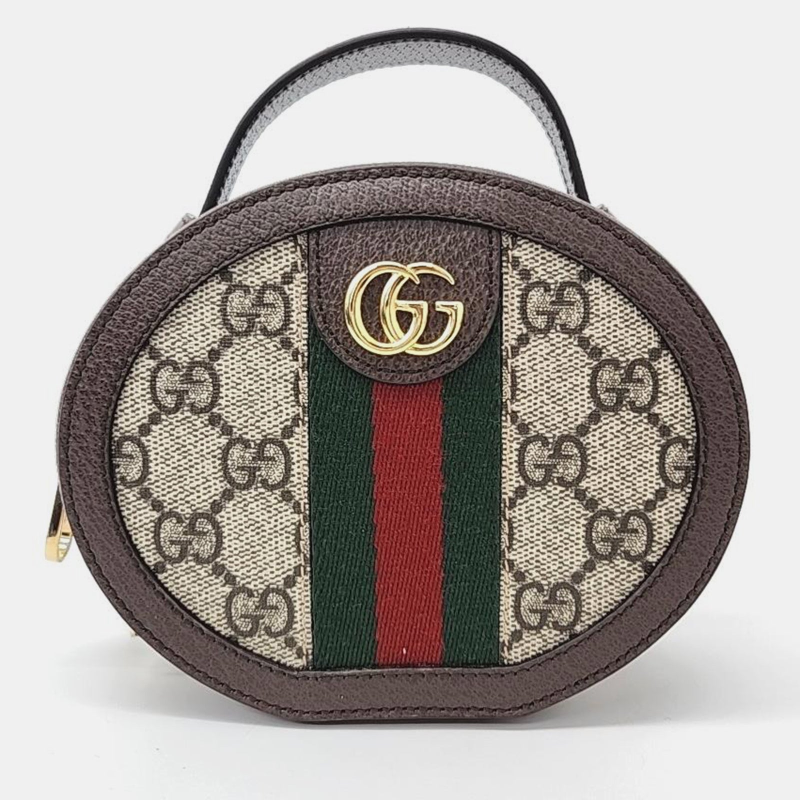 Gucci Beige GG Canvas Ophidia Mini Chain Bag